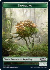 Saproling // Zombie Double-Sided Token [Tokens] Core Set 2021 Tokens MTG Single Magic: The Gathering