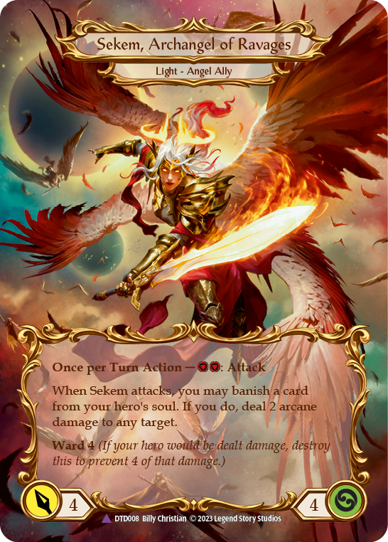 Figment of Ravages // Sekem, Archangel of Ravages (Marvel) [DTD008] (Dusk Till Dawn)  Cold Foil Flesh And Blood Single Flesh And Blood   