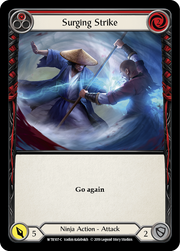Surging Strike (Red) [WTR107-C] Alpha Print Rainbow Foil Flesh And Blood Single Flesh And Blood   
