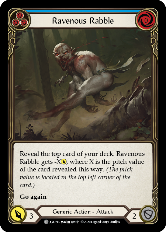 Ravenous Rabble (Blue) [ARC193] Unlimited Edition Rainbow Foil Flesh And Blood Single Flesh And Blood   