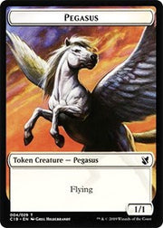Pegasus // Human Double-Sided Token [Tokens] Commander 2019 Tokens MTG Single Magic: The Gathering