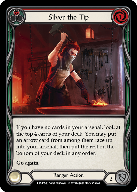 Silver the Tip (Red) [ARC051-R] 1st Edition Rainbow Foil Flesh And Blood Single Flesh And Blood   