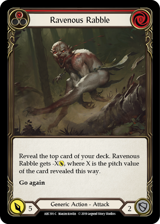 Ravenous Rabble (Red) [ARC191-C] 1st Edition Rainbow Foil Flesh And Blood Single Flesh And Blood   
