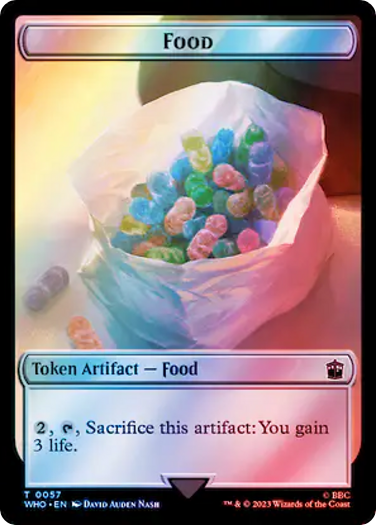 Dalek // Food (0057) Double-Sided Token (Surge Foil) [Tokens] Doctor Who Tokens MTG Single Magic: The Gathering