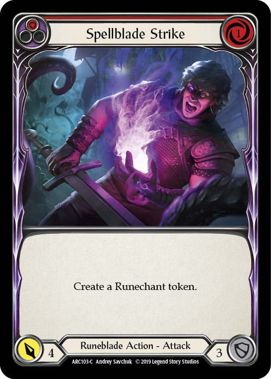 Spellblade Strike (Red) [ARC103-C] 1st Edition Rainbow Foil Flesh And Blood Single Flesh And Blood   