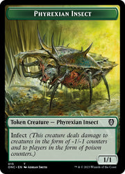 Phyrexian Wurm // Phyrexian Insect Double-Sided Token [Tokens] Phyrexia: All Will Be One Commander Tokens MTG Single Magic: The Gathering