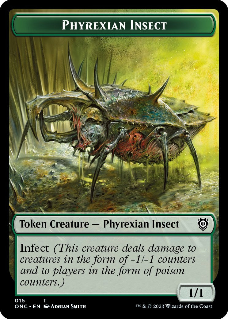 Phyrexian Wurm // Phyrexian Insect Double-Sided Token [Tokens] Phyrexia: All Will Be One Commander Tokens MTG Single Magic: The Gathering