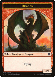 Cat Dragon // Dragon (006) Double-Sided Token [Tokens] Commander 2017 Tokens MTG Single Magic: The Gathering