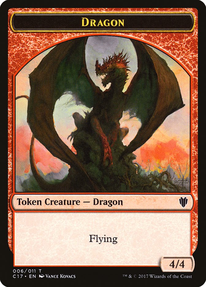 Cat Dragon // Dragon (006) Double-Sided Token [Tokens] Commander 2017 Tokens MTG Single Magic: The Gathering