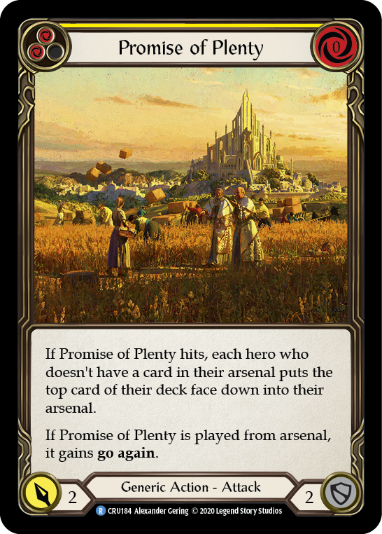 Promise of Plenty (Yellow) [CRU184] 1st Edition Rainbow Foil Flesh And Blood Single Flesh And Blood   