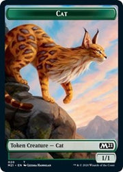 Cat (020) // Zombie Double-Sided Token [Tokens] Core Set 2021 Tokens MTG Single Magic: The Gathering