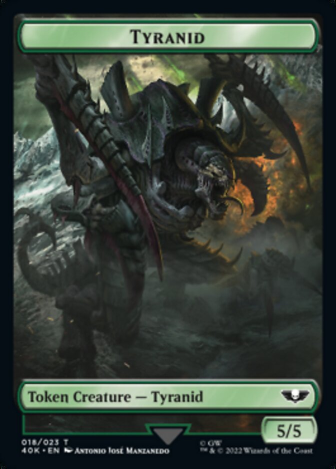 Tyranid (017) // Tyranid (018) Double-Sided Token (Surge Foil) [Tokens] Warhammer 40,000 Tokens MTG Single Magic: The Gathering