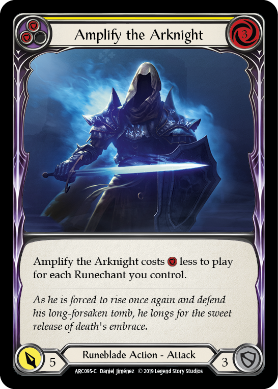 Amplify the Arknight (Yellow) [ARC095-C] 1st Edition Rainbow Foil Flesh And Blood Single Flesh And Blood   