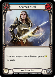 Sharpen Steel (Blue) [WTR143-C] Alpha Print Rainbow Foil Flesh And Blood Single Flesh And Blood   