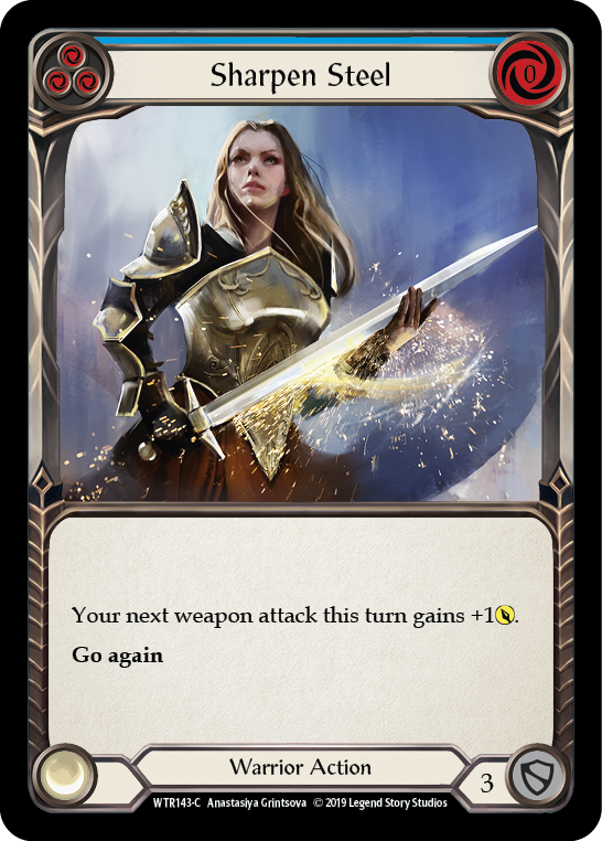Sharpen Steel (Blue) [WTR143-C] Alpha Print Rainbow Foil Flesh And Blood Single Flesh And Blood   