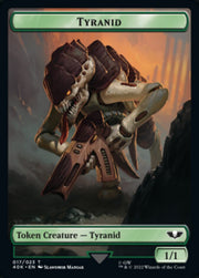 Tyranid (017) // Tyranid Warrior Double-Sided Token (Surge Foil) [Tokens] Warhammer 40,000 Tokens MTG Single Magic: The Gathering