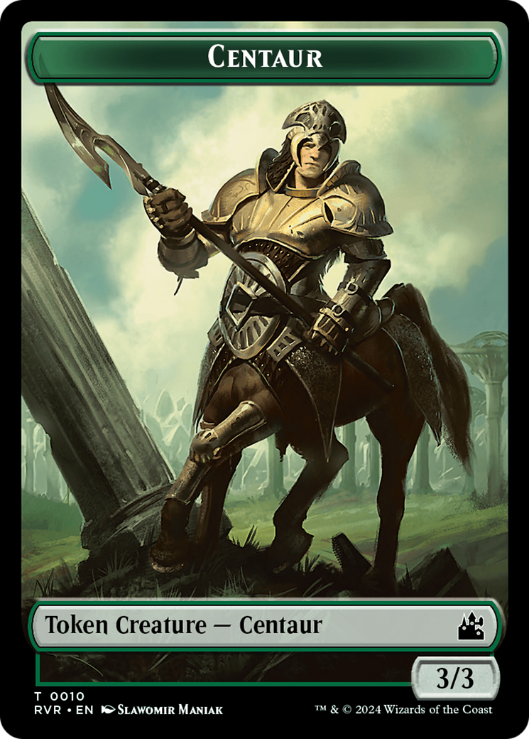 Saproling // Centaur Double-Sided Token [Tokens] Ravnica Remastered Tokens MTG Single Magic: The Gathering
