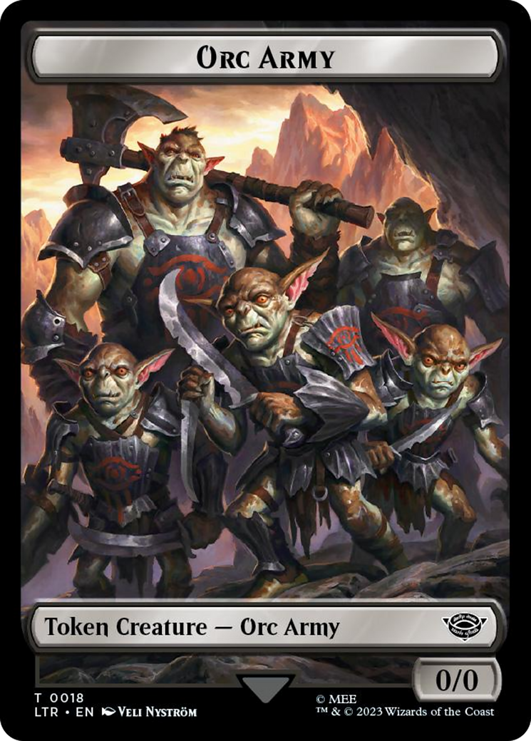 Orc Army (0018) // Food (0022) Double-Sided Token (Surge Foil) [The Lord of the Rings: Tales of Middle-Earth Tokens] MTG Single Magic: The Gathering   