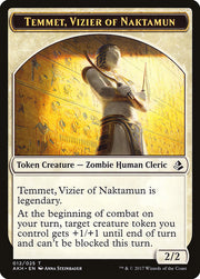 Temmet, Vizier of Naktamun // Zombie Double-Sided Token [Tokens] Amonkhet Tokens MTG Single Magic: The Gathering