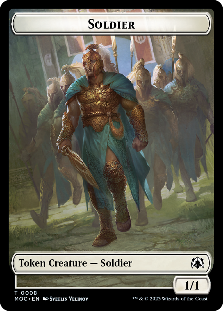 Vampire Knight // Soldier Double-Sided Token [Tokens] March of the Machine Commander Tokens MTG Single Magic: The Gathering