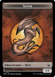 Goblin // Sliver Double-Sided Token [Tokens] March of the Machine Commander Tokens MTG Single Magic: The Gathering