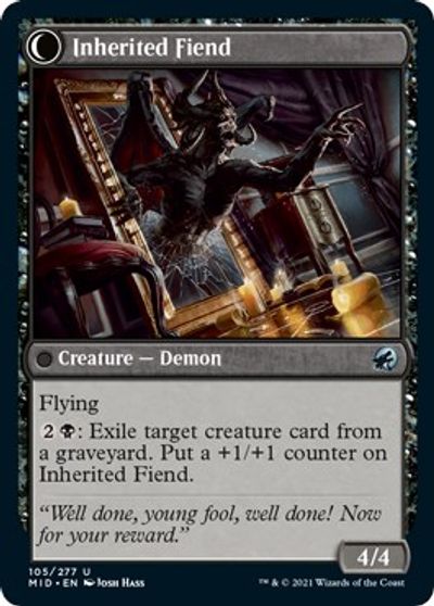 Heirloom Mirror // Inherited Fiend [Innistrad: Midnight Hunt] MTG Single Magic: The Gathering   