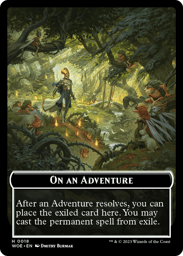 Wicked Role / Cursed Role // Emblem - On An Adventure Double-Sided Token [Tokens] Wilds of Eldraine Tokens MTG Single Magic: The Gathering