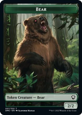 Kavu // Bear Double-Sided Token [Tokens] Dominaria United Commander Tokens MTG Single Magic: The Gathering