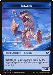 Human Soldier // Kraken Double-Sided Token [Tokens] Theros Beyond Death Tokens MTG Single Magic: The Gathering