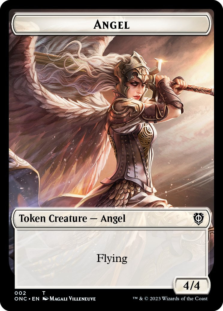 Soldier (007) // Angel Double-Sided Token [Tokens] Phyrexia: All Will Be One Commander Tokens MTG Single Magic: The Gathering