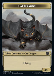 Cat Dragon // Monk Double-Sided Token [Tokens] Double Masters 2022 Tokens MTG Single Magic: The Gathering