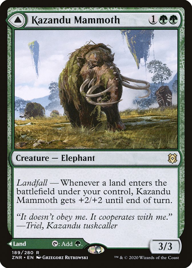 Kazandu Mammoth // Kazandu Valley [Zendikar Rising] MTG Single Magic: The Gathering   