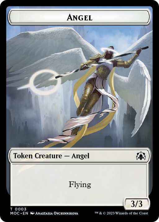 Angel (3) // Demon Double-Sided Token [Tokens] March of the Machine Commander Tokens MTG Single Magic: The Gathering