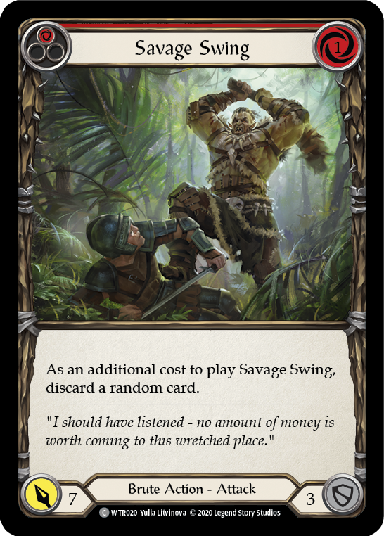 Savage Swing (Red) [WTR020] Unlimited Edition Rainbow Foil Flesh And Blood Single Flesh And Blood   