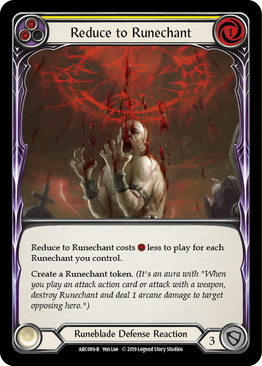 Reduce to Runechant (Yellow) [ARC089-R] 1st Edition Normal Flesh And Blood Single Flesh And Blood   
