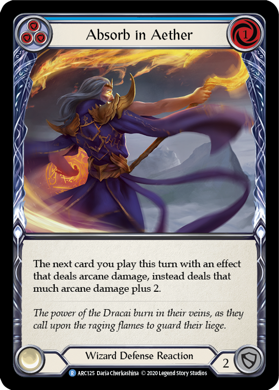 Absorb in Aether (Blue) [ARC125] Unlimited Edition Rainbow Foil Flesh And Blood Single Flesh And Blood   