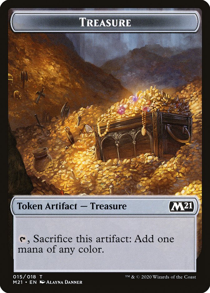 Angel // Treasure Double-Sided Token [Tokens] Core Set 2021 Tokens MTG Single Magic: The Gathering