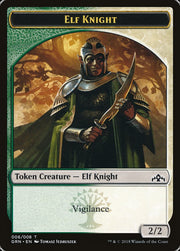 Saproling // Elf Knight Double-Sided Token [Guilds of Ravnica Guild Kit Tokens] MTG Single Magic: The Gathering   