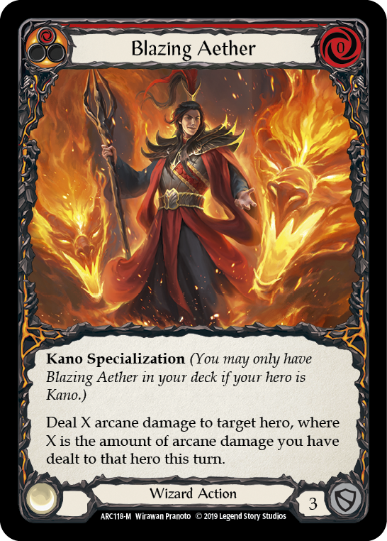 Blazing Aether [ARC118-M] 1st Edition Normal Flesh And Blood Single Flesh And Blood   