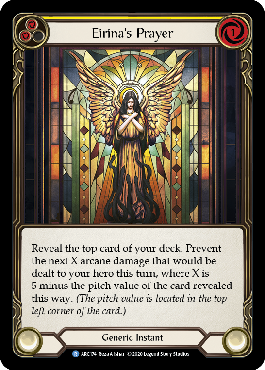 Eirina's Prayer (Yellow) [ARC174] Unlimited Edition Rainbow Foil Flesh And Blood Single Flesh And Blood   
