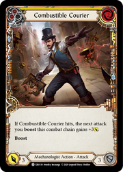 Combustible Courier (Yellow) [CRU110] 1st Edition Rainbow Foil Flesh And Blood Single Flesh And Blood   