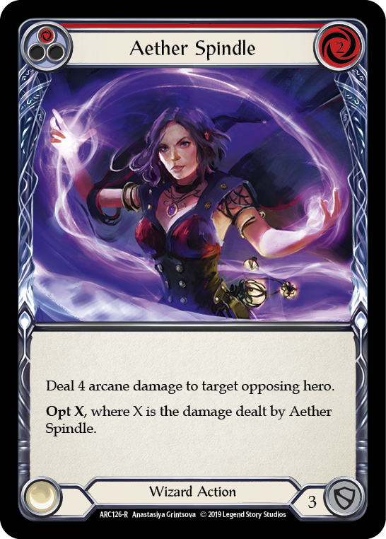 Aether Spindle (Red) [ARC126-R] 1st Edition Rainbow Foil Flesh And Blood Single Flesh And Blood   