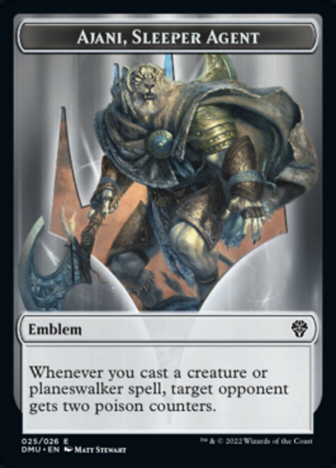 Soldier // Ajani, Sleeper Agent Emblem Double-Sided Token [Tokens] Dominaria United Tokens MTG Single Magic: The Gathering