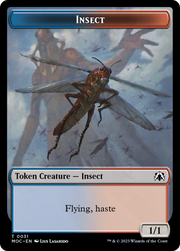 Soldier // Insect Double-Sided Token [Tokens] March of the Machine Commander Tokens MTG Single Magic: The Gathering