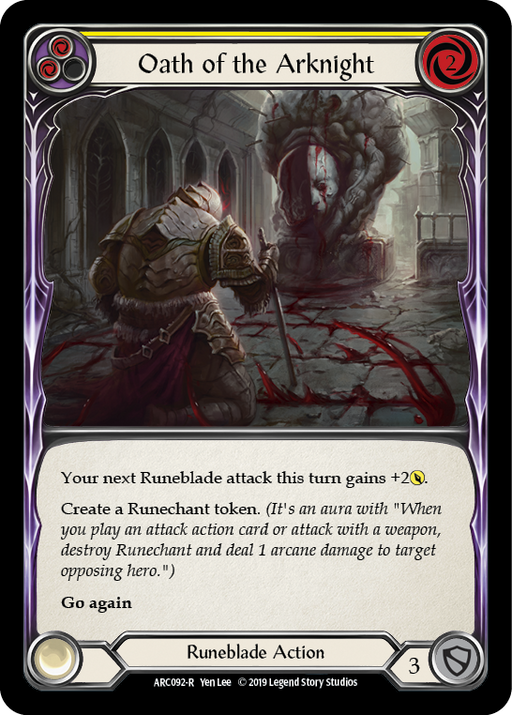 Oath of the Arknight (Yellow) [ARC092-R] 1st Edition Normal Flesh And Blood Single Flesh And Blood   