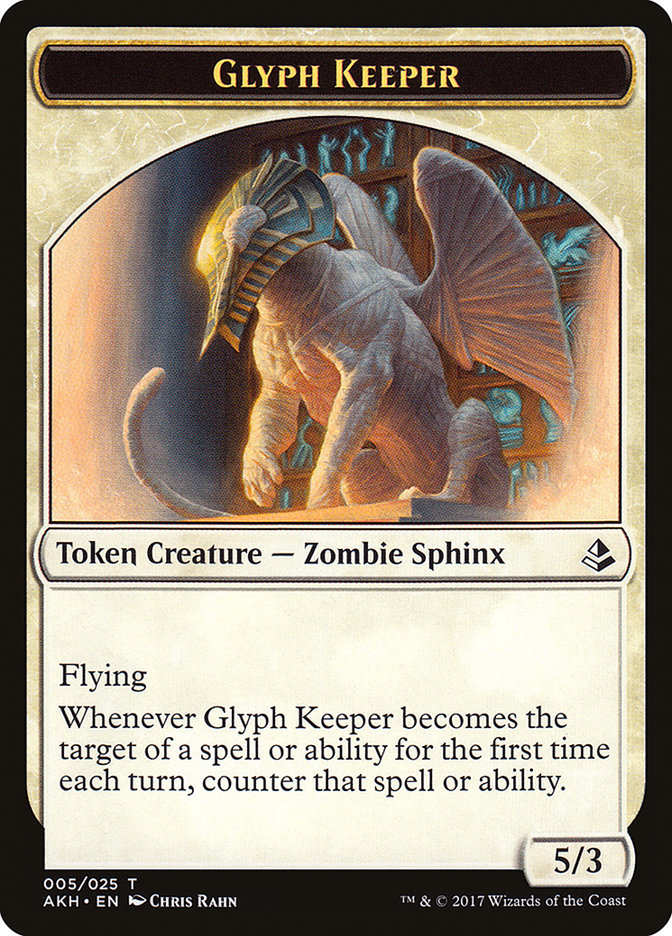 Glyph Keeper // Warrior Double-Sided Token [Tokens] Amonkhet Tokens MTG Single Magic: The Gathering