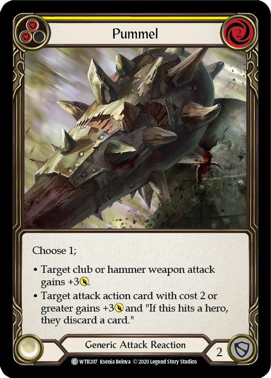 Pummel (Yellow) [WTR207] Unlimited Edition Rainbow Foil Flesh And Blood Single Flesh And Blood   