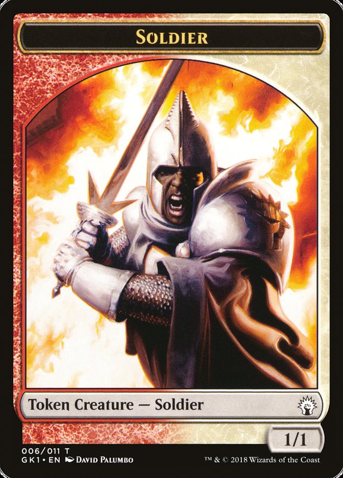 Soldier // Soldier Double-Sided Token [Guilds of Ravnica Guild Kit Tokens] MTG Single Magic: The Gathering   
