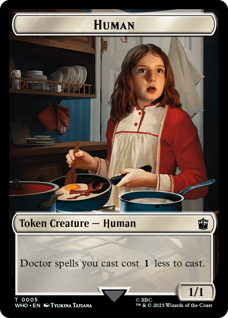Human (0005) // Treasure (0029) Double-Sided Token [Tokens] Doctor Who Tokens MTG Single Magic: The Gathering