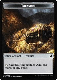 Treasure // Human Double-Sided Token [Tokens] Commander 2019 Tokens MTG Single Magic: The Gathering